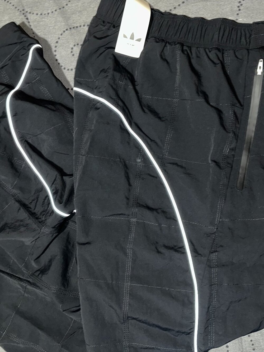 ADIDAS SHIELD LINED BLACK & REFLECTIVE PANTS SIZE L MEN NWT $220.00